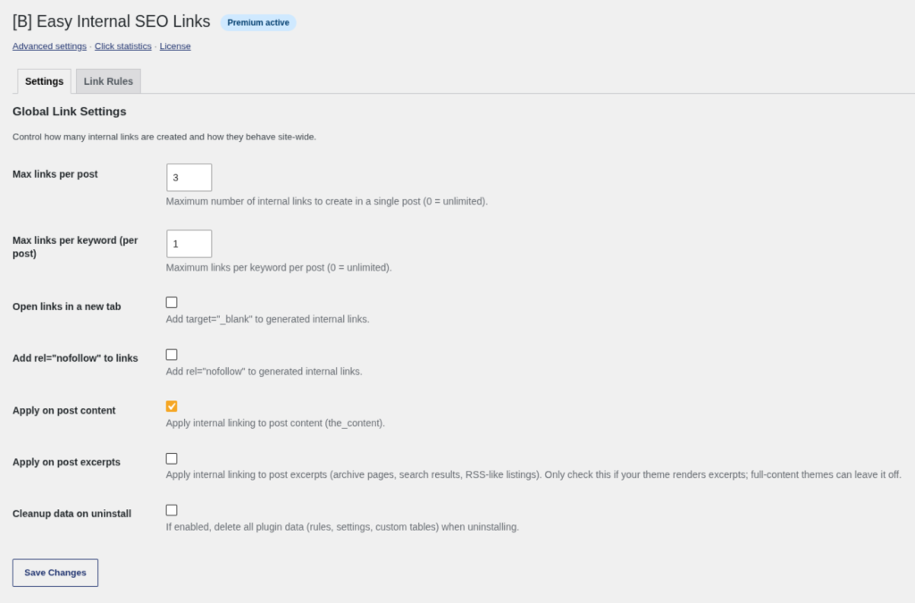 Easy Internal SEO Links, screenshot 1