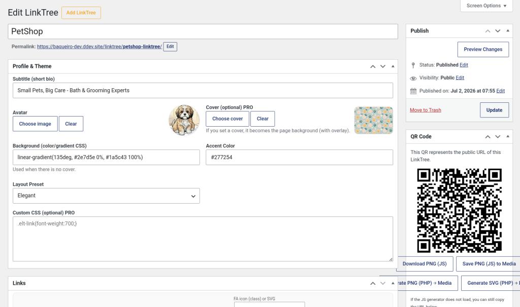 Easy LinkTree, screenshot 1