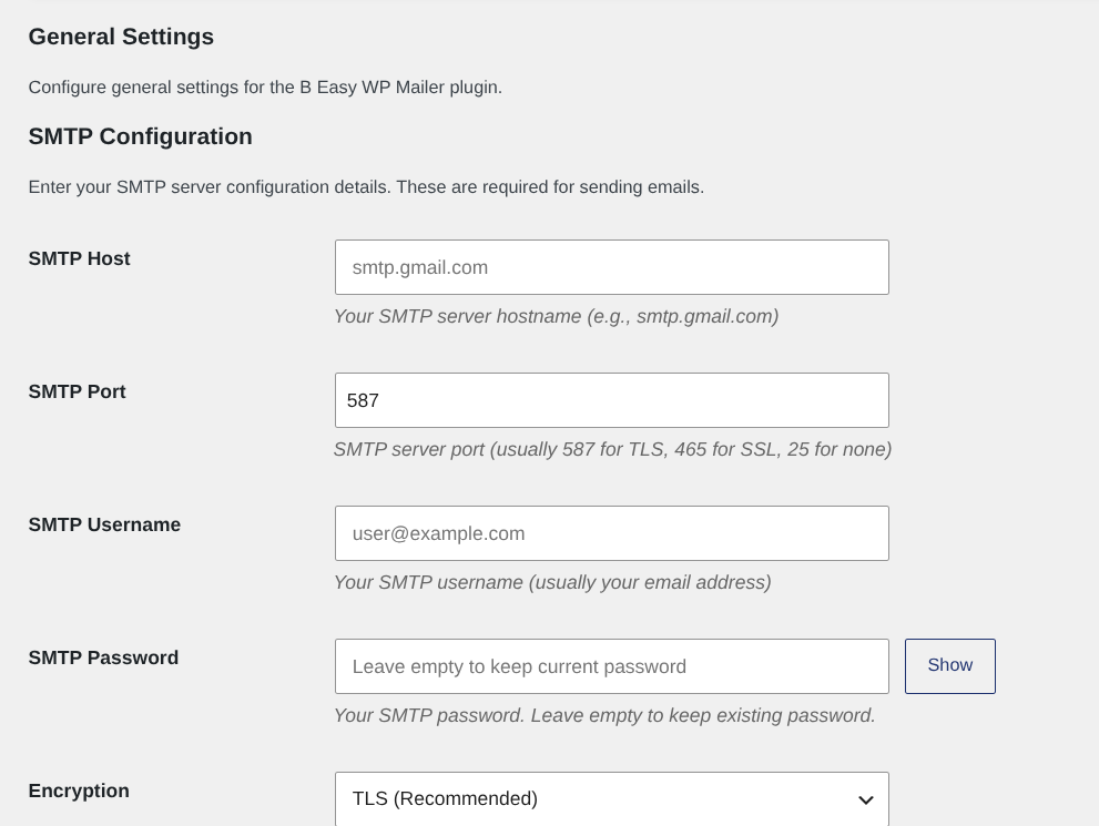 Easy WP Mailer, screenshot 1