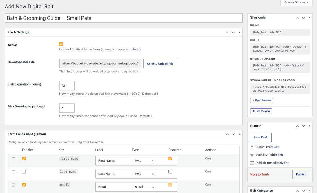 Easy Lead Magnet Manager, screenshot 1