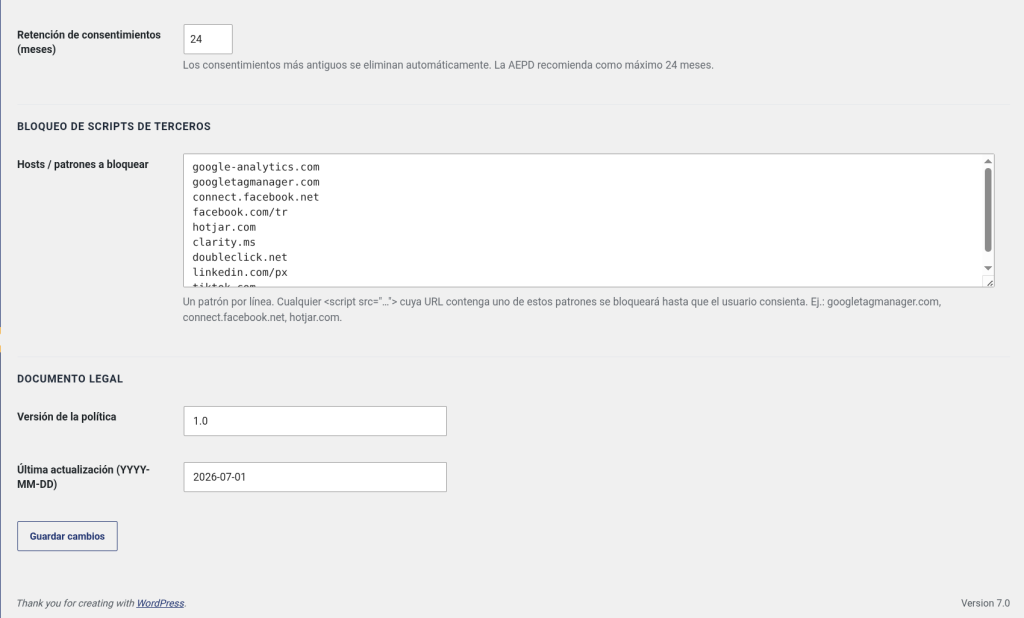Easy RGPD & Cookies (España), screenshot 2