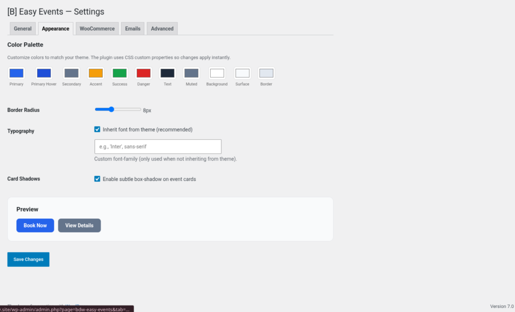 Easy Events, screenshot 2