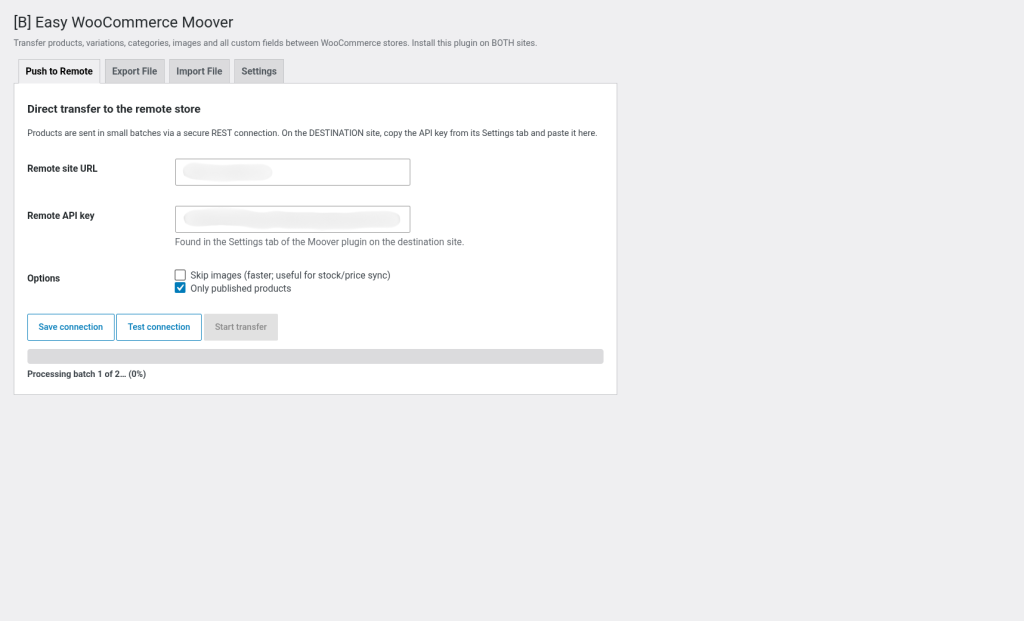 Easy WooCommerce Moover, screenshot 2