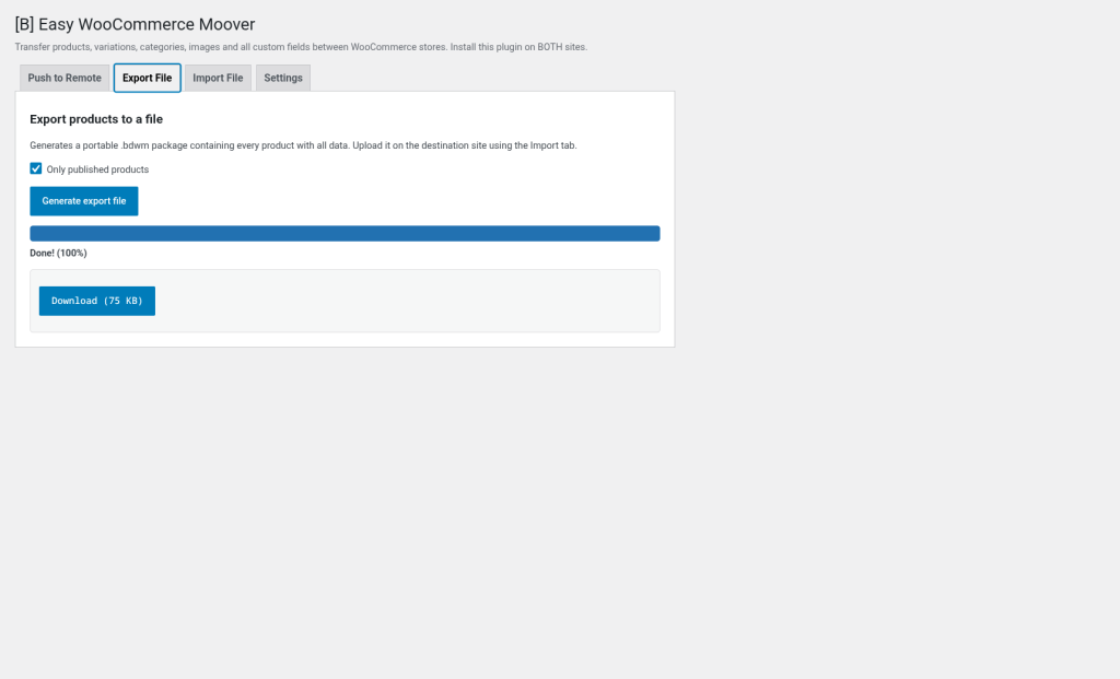 Easy WooCommerce Moover, screenshot 4