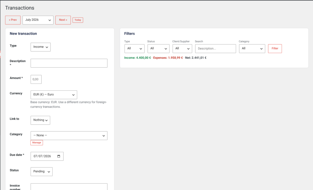 Finance Manager, screenshot 3