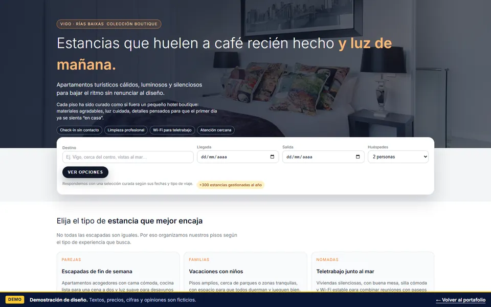 Home page of the Colección Boutique demo