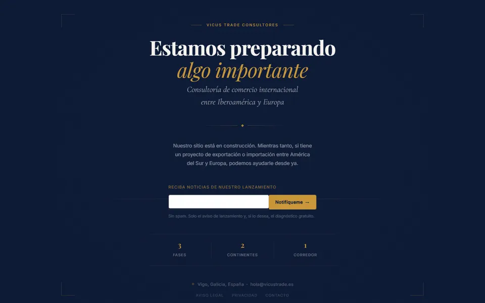 Home page of Vicus Trade Consultores